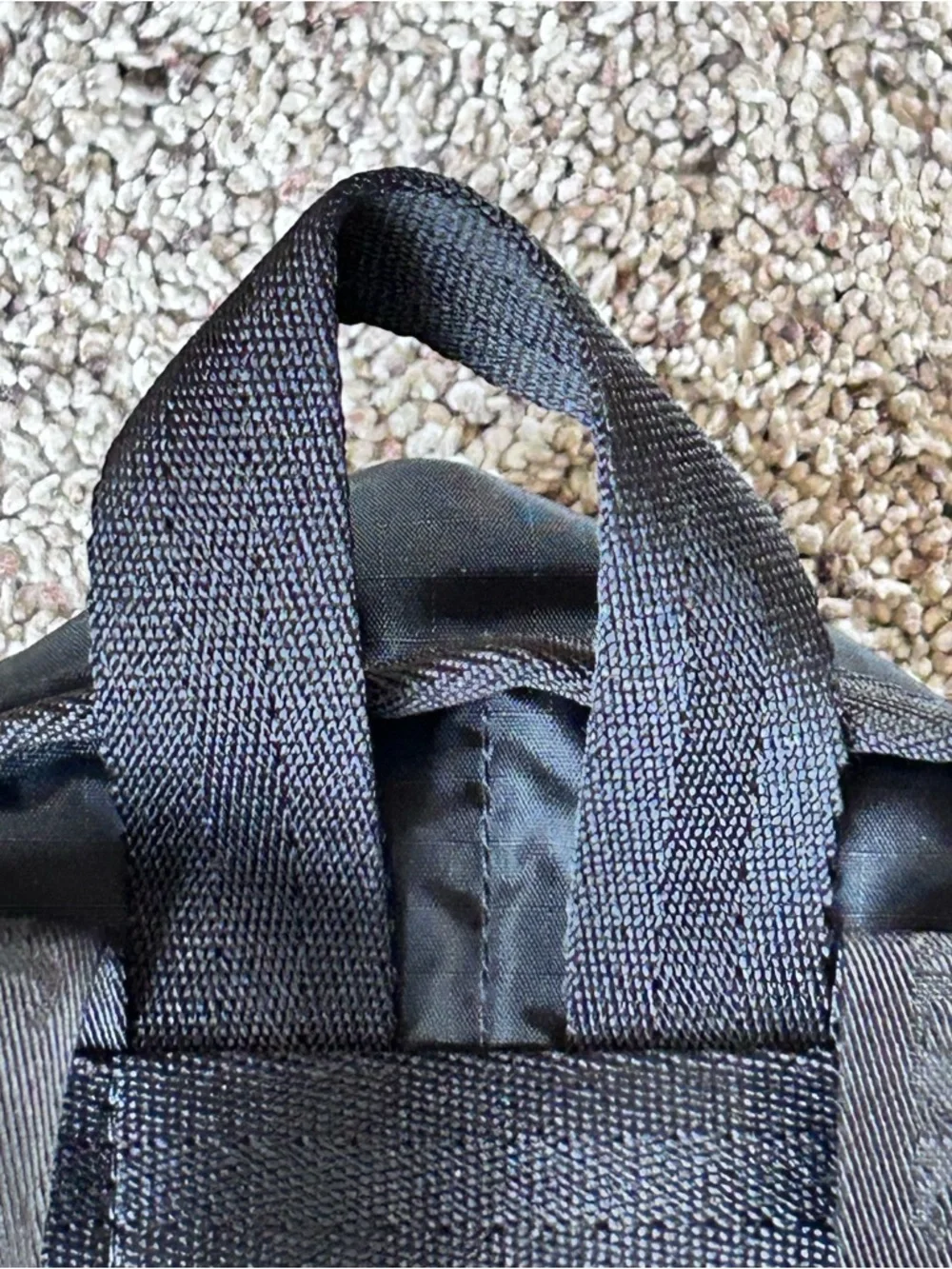 Lesportsac Route Black Nylon Mini Backpack with Front Zip Pocket 9” x 6” 10”